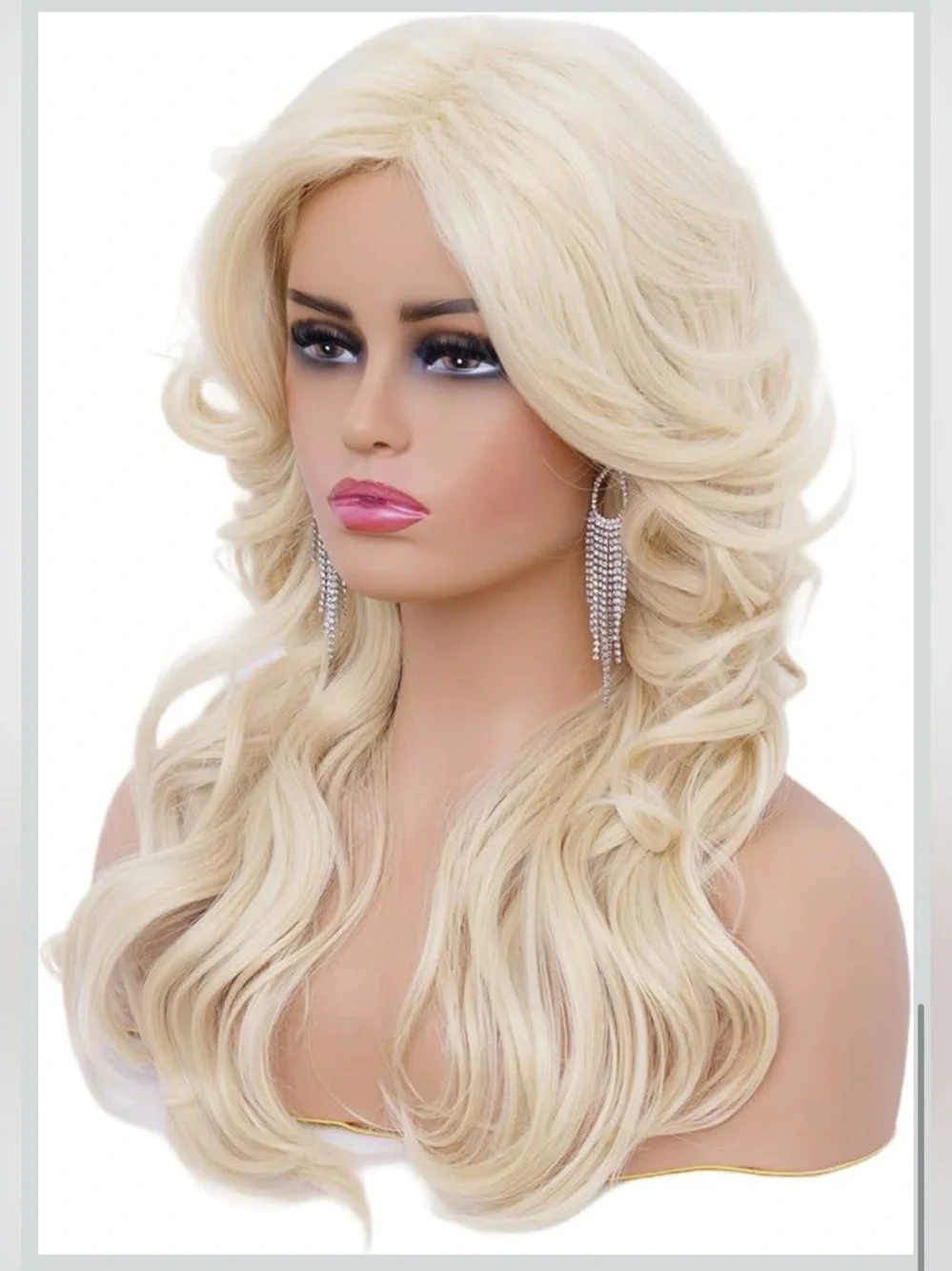 NWT Vintage Blonde Wig Natural Layered Synthetic 70s Costume Disco Hair Wig